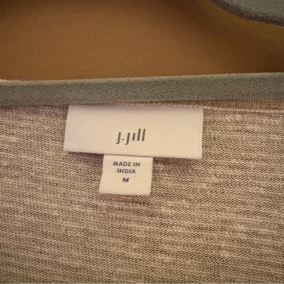 J Jill linen Knit Top Lace Sleeves beige size medium‎ - Picture 4 of 4